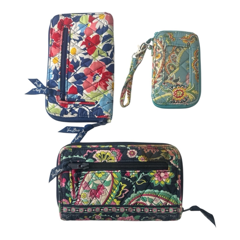 Lot Of 3 Vera Bradley Wallets Used Bohemian Colorful - Picture 2 of 6